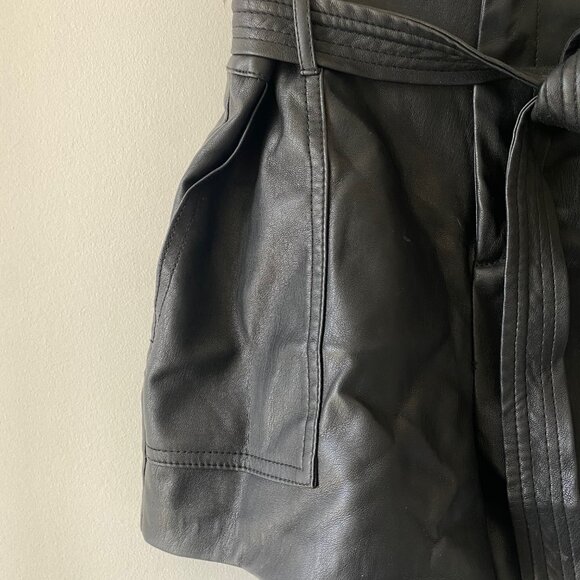 Zara Faux Leather Shorts With Belt - Picture 7 of 8